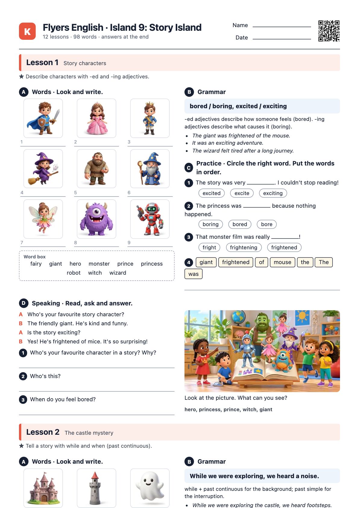 First page of the PDF Flyers English · Island 9: Story Island