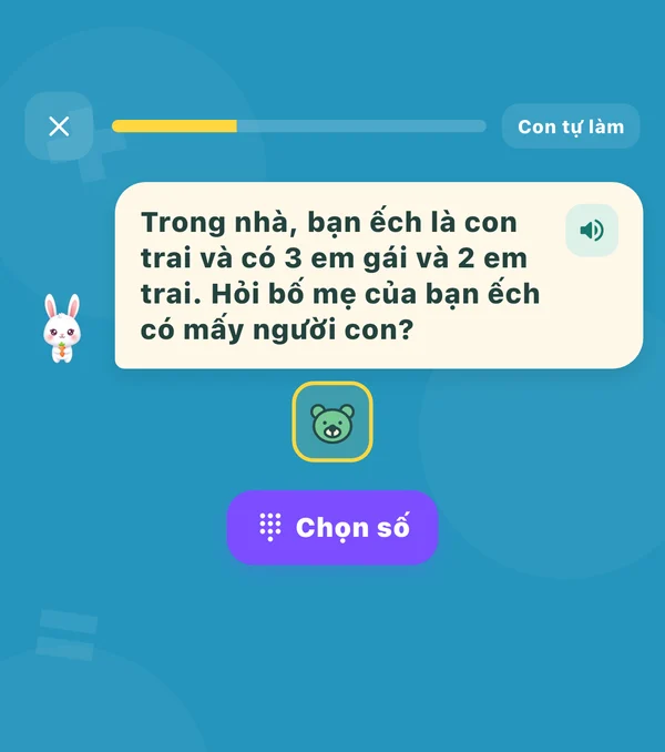 Karotto应用程序中的问题:在房子里,青蛙是一个男孩,有3个妹妹和2个弟弟。问青蛙的父母有几个孩子?